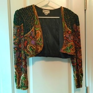 Vintage Beaded and Sequin crop jacket